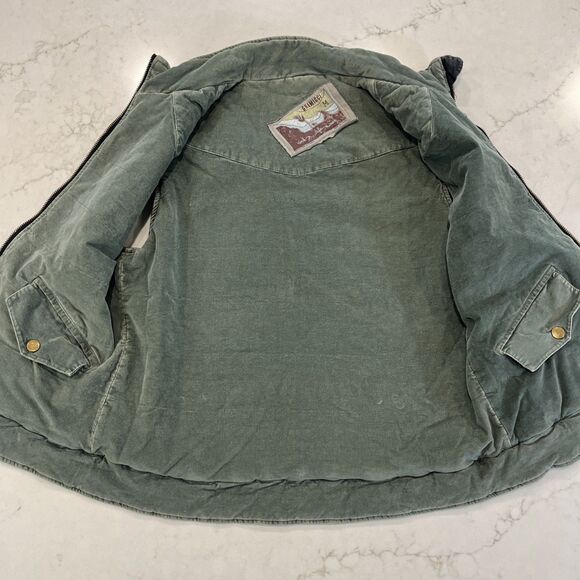 GRAMICCI Womens Medium Corduroy Reversible Full Zip Vest Gray Green Gorpcore - Picture 11 of 16